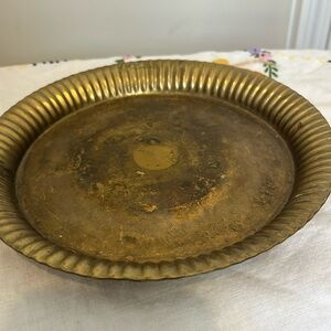 Brass footed tray 7.5 inches